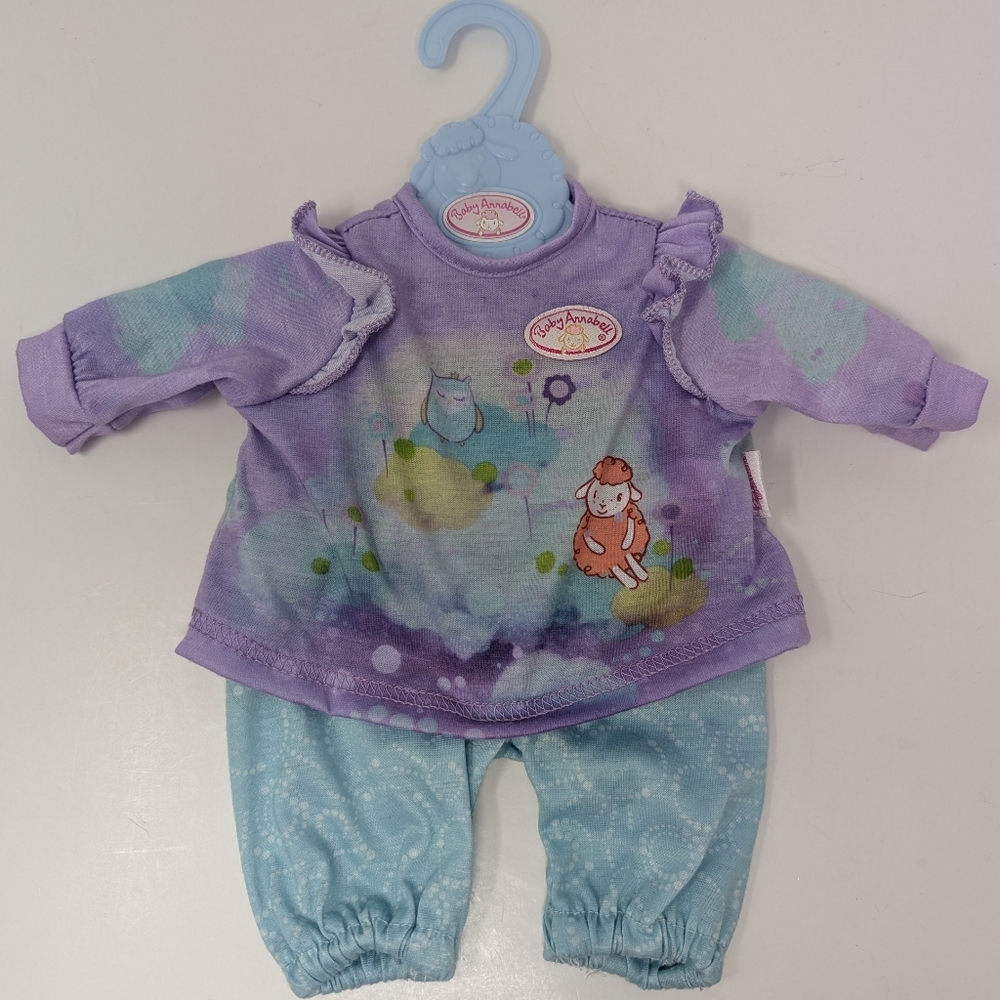 Baby Annabell Doll Clothes Sweet Dreams Pajamas Owl Lamb Hanger